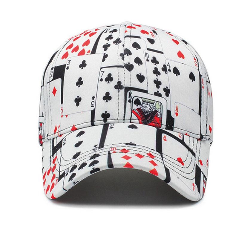 Yiran Dayang Hat Women's Wzcx New Playing Card Printing Adjustable Summer Baseball Cap Fashion Korean Version Shade Unisex Hip Hop Dad Hat Snapback Cm