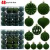 48PCS Durable Plastic Flocked Christmas Ball 7 Colors Suspensable Xmas Ornament Ball 4/6/8cm Xmas Baubles Storefront