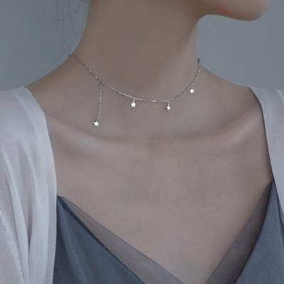 Stříbrný náhrdelník 925 s více hvězdami, elegantní, jednoduchý, s hvězdami, dárek pro dívku, hvězda, přívěsek, párty, jemné doplňky