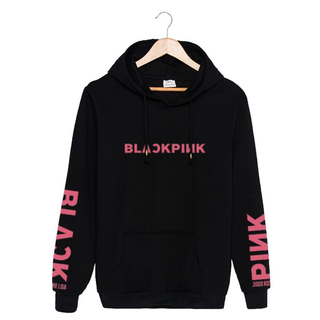 Женская одежда Ready Stcok Однотипная блузка с длинными рукавами и капюшоном Топы L чёрный