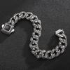 Polished Brushed Stainless Steel Cuban Chain Bracelet for Men Black Gold Color Nickel-Free Jewelry18-24CM Length Gift Wrapped