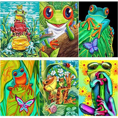 New 5D DIY Diamond Painting Frog Diamond Embroidery Animals Cross Stitch Full Round Drill Crafts Home Decor Manual Gift