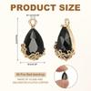 YOKIVE 50 Pieces Faceted Teardrop Glass Crystal Pendants for and DIY Crafts Rhinestones, Gold-Plated Necklaces, Earrings, Bracelets, Pendants, (Black,