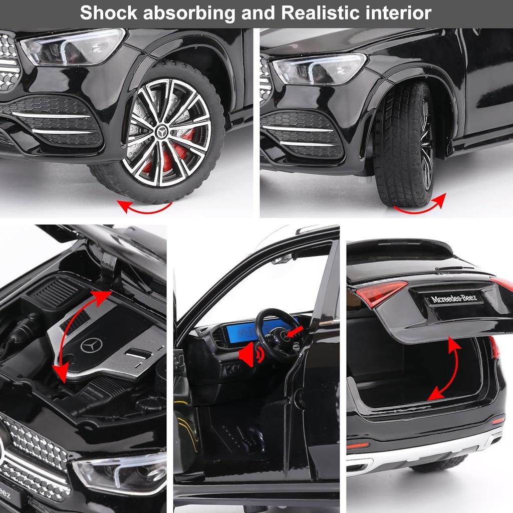 Benz GLE 350 Spielzeugauto aus Druckgusslegierung im Maßstab 1:24 mit Sound und Licht, Pullback-Kollektion, Modellauto für Kinder als Geschenk