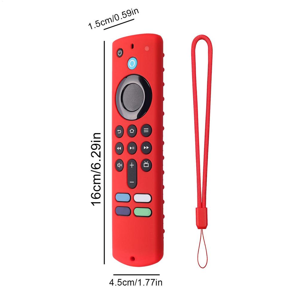 Silicone Remote Control Cover for Fire TV Stick 4K Controller Anti-drop Dustproof Tv Remote Case Shell with Lanyard