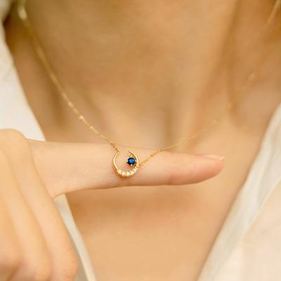 Lovitt Blue Cubic Silver 925 Necklace