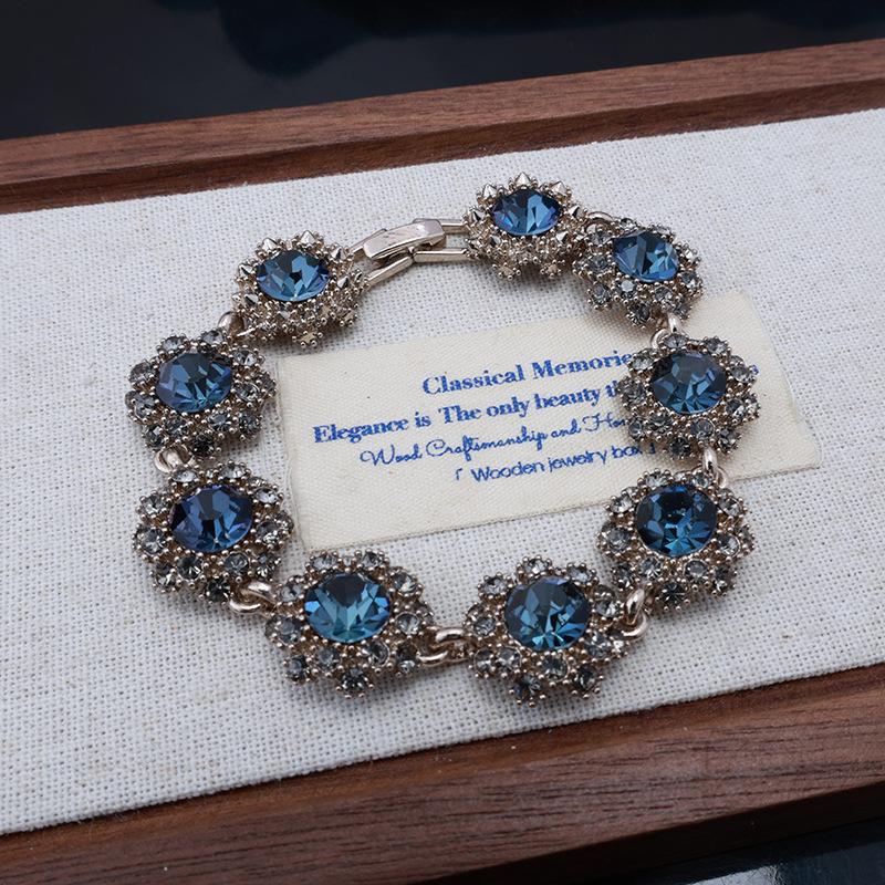 Vintage Tam Pırlanta Kolye Bileklik Küpe Seti Ağır Sanayi Köprücük Kemiği Zinciri
