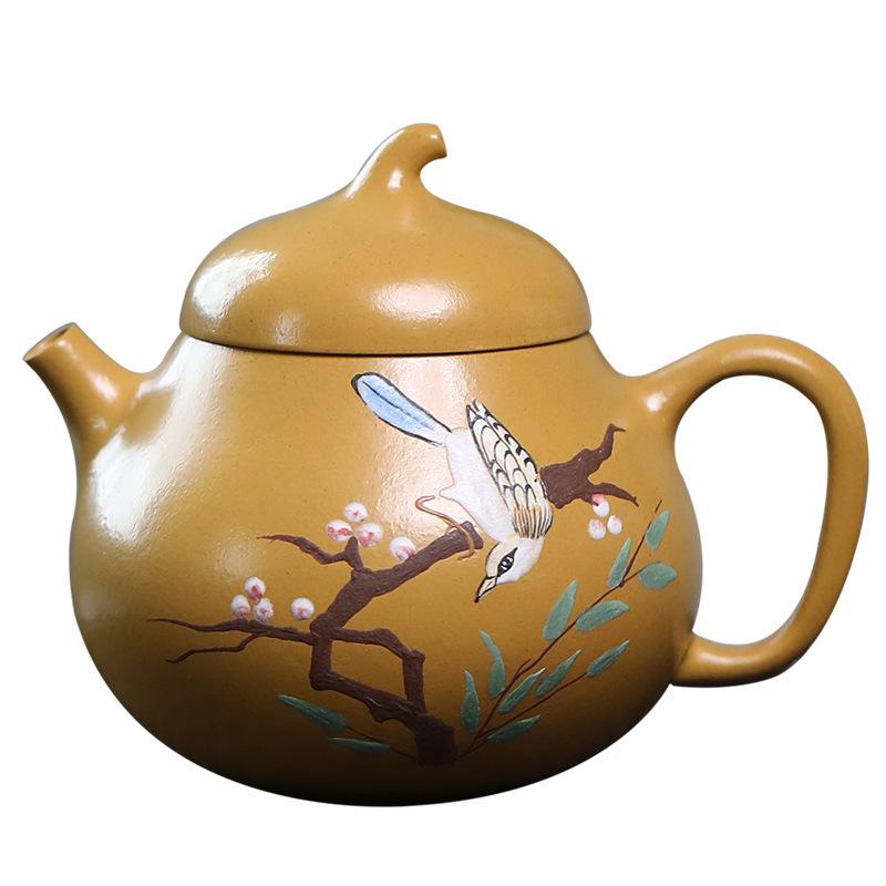

80ml Retro Yixing Purple Clay Teapots Master Handmade Eggplant Pot Raw Ore Gold Zhu Mud Kettle Chinese Zisha Tea Set Drinkware