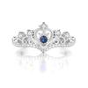 ZHOUYANG Rings For Women Luxury Hollow Out Princess Crown Blue Purple Red Zircon Rose Gold Color Fashion Jewelry KBR212