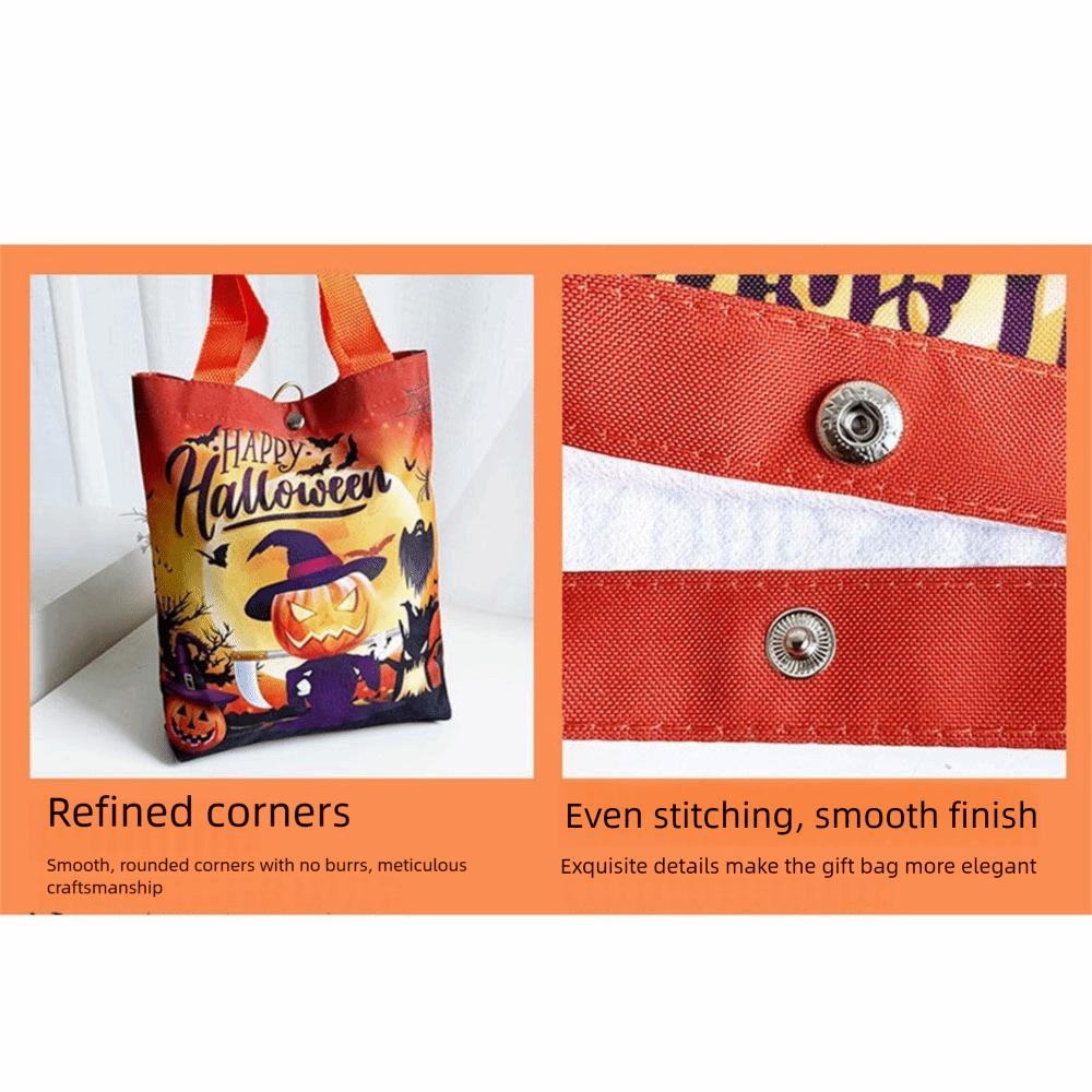 Pumpkin Pattern Design Halloween Candy Tote Bag Handheld Halloween Gift Handbag  Cookies Candy
