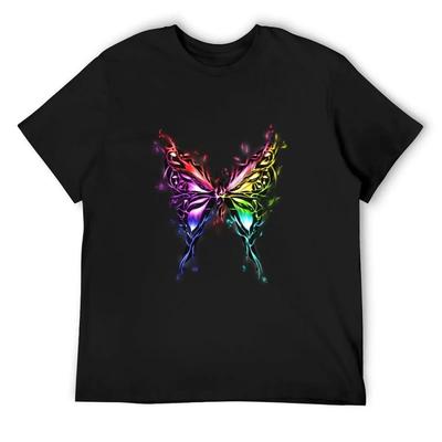 Burning Butterfly T-Shirt Anime T-shirt Vintage Anime Shirt Blacks Customizeds Mens Workout Shirts