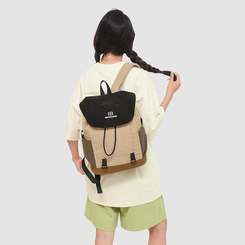 Outdoor Color Contrast Backpack Lightweight Student Color Contrast Schoolbag Travel Backpack