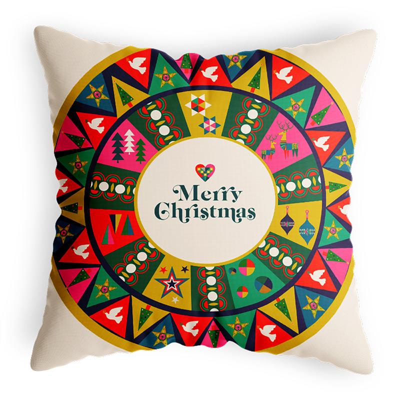 Printed Pillow Cover Cotton and Linen American Plush Holiday Cushion Cover Multi-color Multi-specification Cushion Cover Pillow Cover