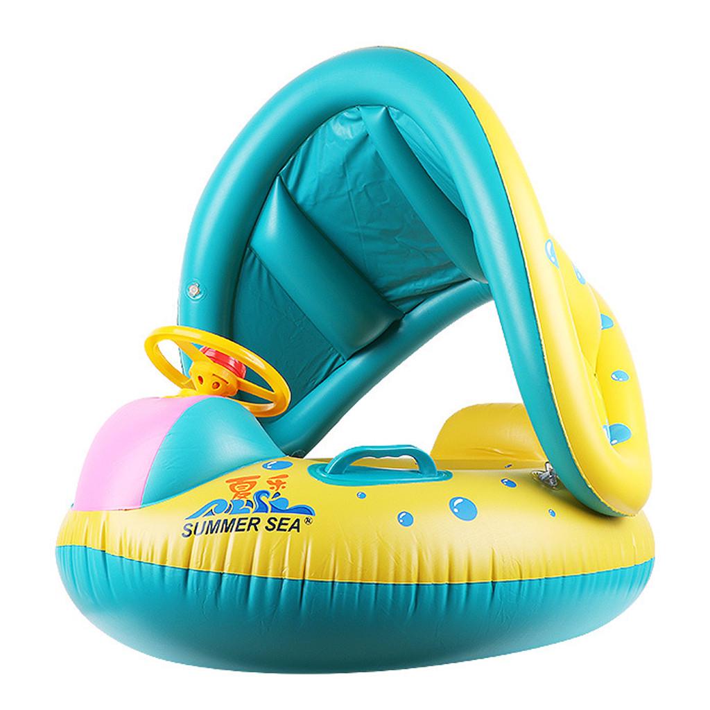 Sunshade Baby Kids Float Seat  Inflatable Swim Swimming Ring Pool Water 