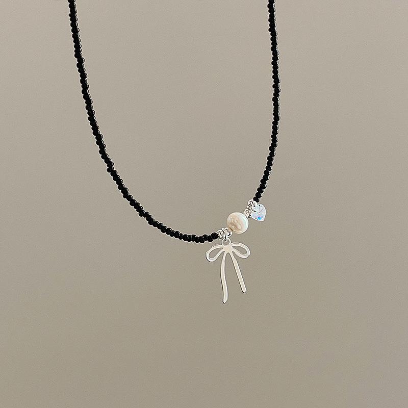 

Легкое роскошное милое жемчужное ожерелье с бантом из бисера женское ретро элегантное модное индивидуальное универсальное ожерелье на шею ключичная цепочка