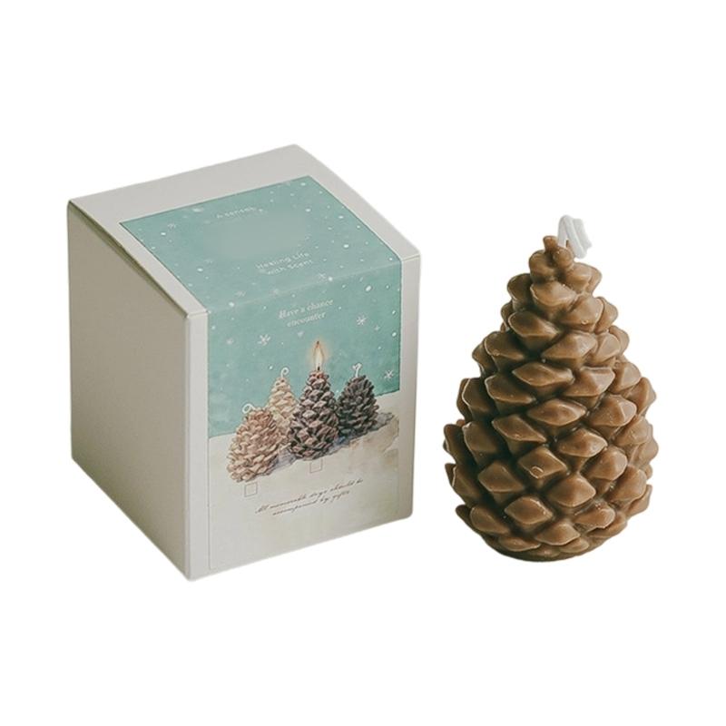 Christmas Pinecone Soys Wax Candle For Holiday Decoration With Natural Essential Oil Festival Aromas Accessory