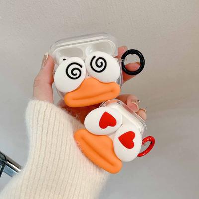 Ins 3d Duck Cartoon Couple Earphone Case For Apple Airpods 3 2 1 Pro 2nd Wireless Bluetooth Love Headset Charging Box Cover