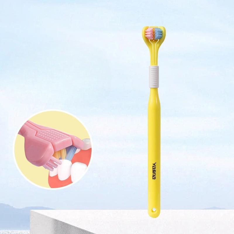 

1Pc 360 Degree Three-sided Soft Bristle Toothbrush Oral Care Safety Toothbrush Teeth Deep Cleaning Portable Travel Dental Oral Care