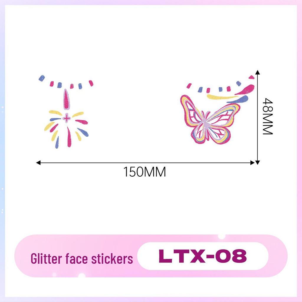 Glitter Tattoo Stickers: Colorful, Removable Face Art for Party Makeup