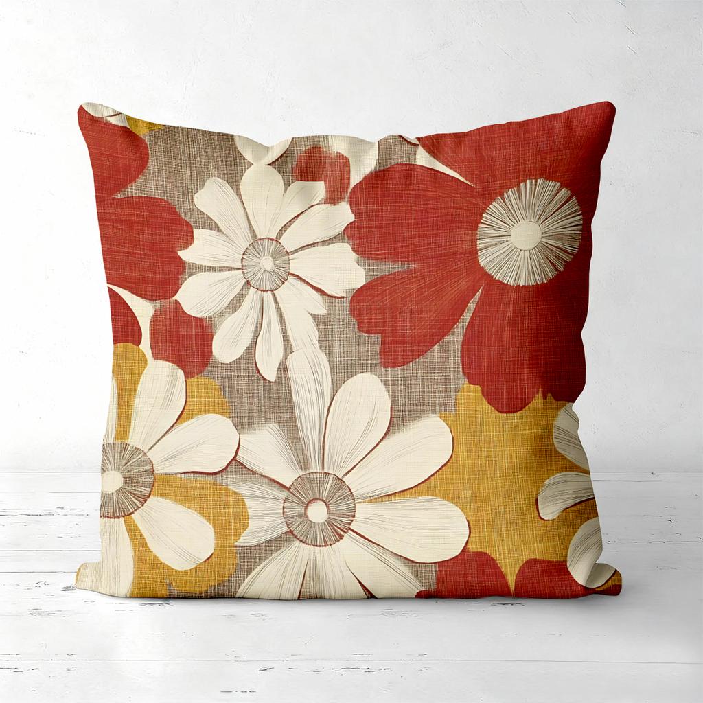 Retro Floral Print Farmhouse Throw Pillow Covers Pattern Cushion Cover Suitable For Sofa Bedroom Car Pillow Cover