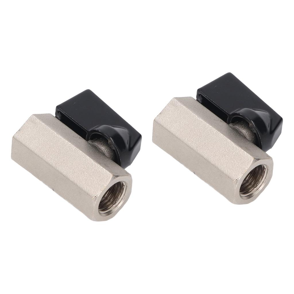 2Pcs Water Valve Brass 90 Degrees Rotation G12 Dual Female Thread Ball Valve for Plumbing System