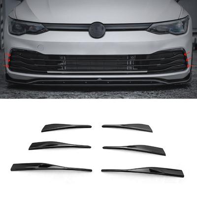 For Volkswagen Golf 8 MK8 TSI TDI 2020-2023 Front Bumper Grill Moulding Strips Sticker Body Kits ABS Gloss Black Bar Decorative