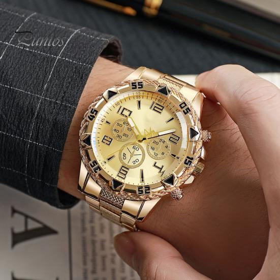 Ceas de afaceri pentru bărbați, curea din aliaj de lux, 3 mâini, minimalist, metal, rochie pentru bărbați, ceas cu quartz, bijuterii de modă, cadou de aniversare