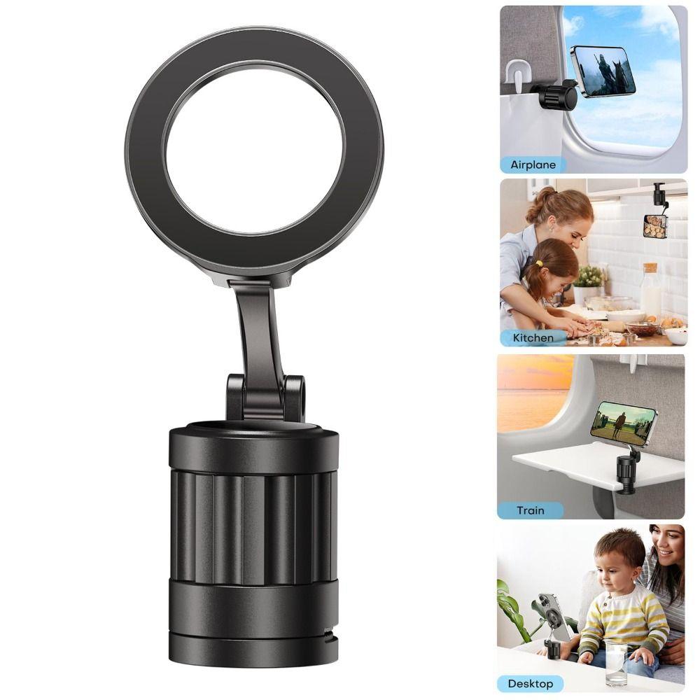 360° Rotating Travel Phone Holder Handsfree Magsafe Stand Magnetic Airplane Phone Stand