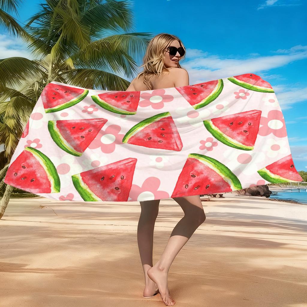 1pc Watermelon Beach Towel Swimming Quick-drying and Super Absorbent Suitable for Beach Vacation Pool Summer Gift for Friends
