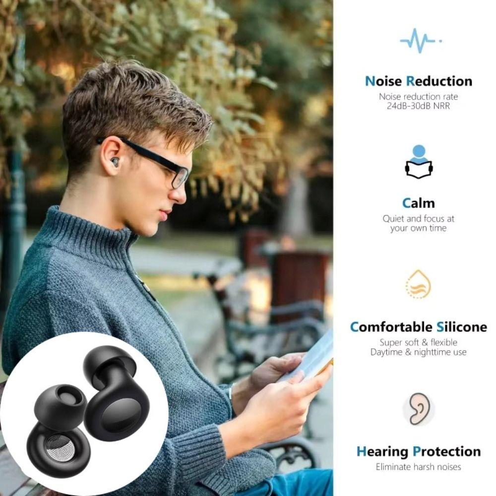 Soft Texture Noise Cancelling Earplugs Silicone Material Soundproof Earplugs Work Safety