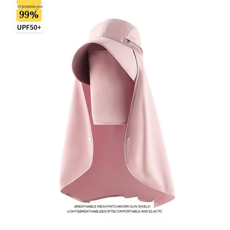 

Женская шляпа от солнца со встроенной защитой шеи и УФ-защитой розовый