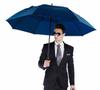 Sturdy Windproof Rainproof Automatic Open Umbrella with Double Canopy Construction(Dark Blue)