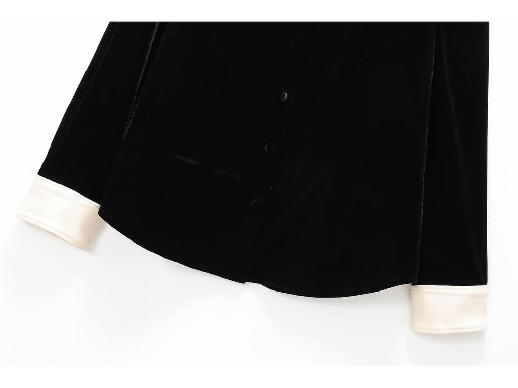 2024 Winter New Women's Velvet Long Sleeve Shirt & Casual Pants - European/American Style