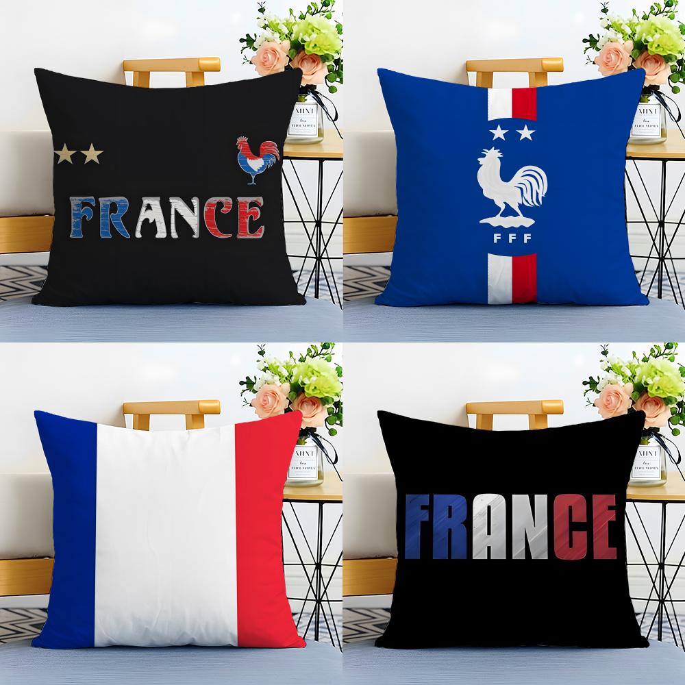 Minimal Modern Fashion flag style of FFrance Cushion Cover Linen Pillowcase Soft for Sofa Bed Home Room Decor