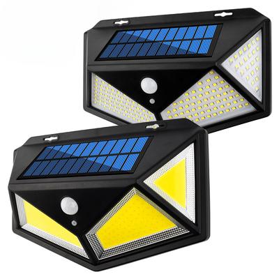 Solar Wall Light 100LED Human Body Sensing Mini Garden Light Outdoor Waterproof Garage Light Street Light