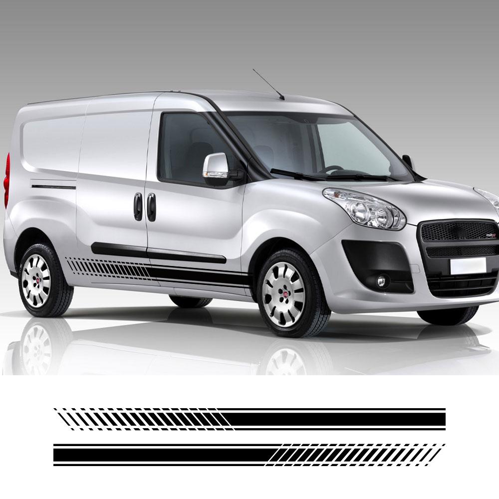2 autocollants de voiture pour Fiat Doblo Cargo Panorama Vauxhall Opel Combo Van aménagé Graphiques Autocollants Vinyle Tuning Accessoires Auto