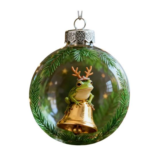 Weihnachts-Frosch-Ornament 2D Flacher Acryl-Anhänger Wildtier Baumschmuck Festliche Raumdekoration Bedeutungsvolle Geschenke für Kinder