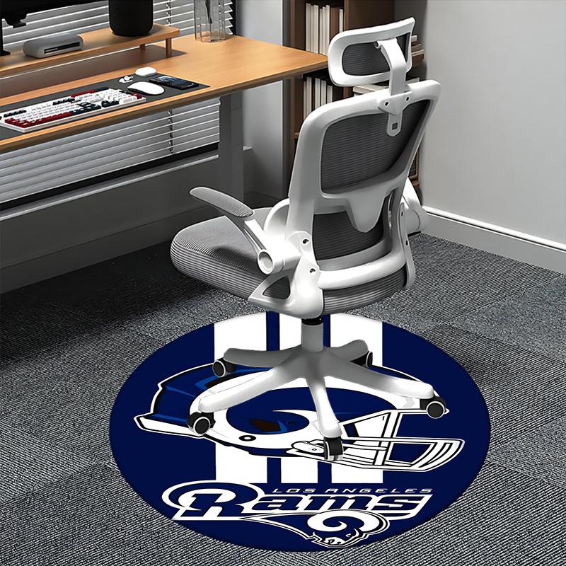 

Los Angeles Rams Helmet Logo Chair mat Round Rug-Office carpet, Machine Washable, Non-slip, Suitable for Living Rooms, Bedrooms 80cm