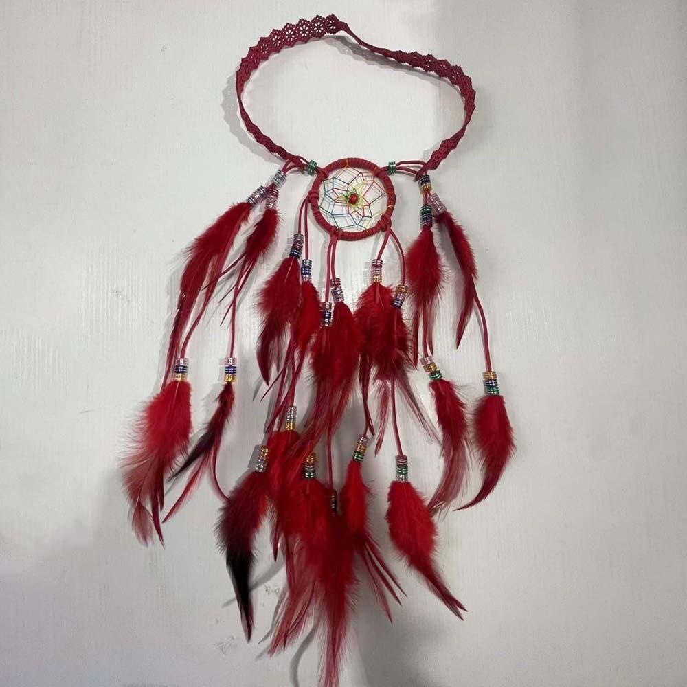 Ikonisches Traumfänger-Netz Boho Quasten-Kopfschmuck Stammes-Feder Haarverlängerungen Freigeistige Mädchen