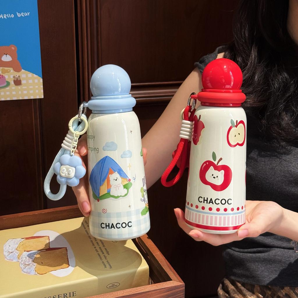 Creative Cartoon Thermos Cup for Girls, High-value Direct Drinking Water Cup, Cold-keeping, Portable and Cute Student Accompanying Cup Gifts
