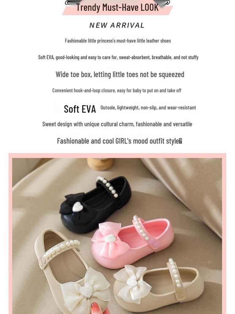 Mädchen-Sandalen mit weicher Sohle und Schleife - Frühling/Herbst Mokassins