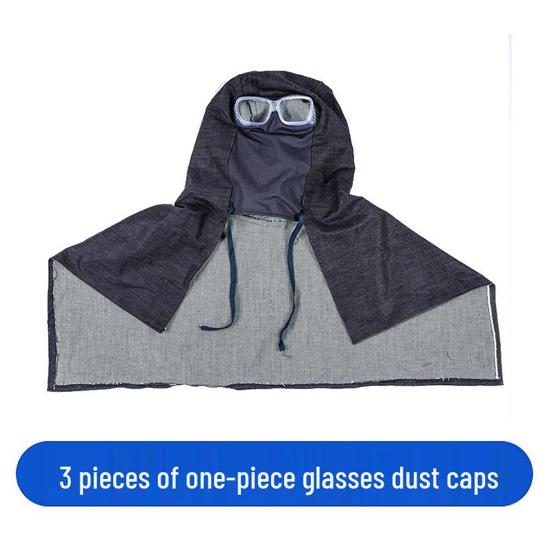 Unisex Durable Denim Summer Hood with Removable Shawl for Industrial Work