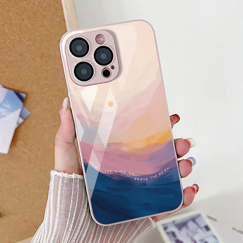 

Чехол для телефона для Samsung A53 A54 A52 5G A33 A32 A34 A51 Ultra S23 Plus S20 S21 FE A22 A25 для iPhone 14 15 16 Pro 13 14 Pro Max Чехлы из закаленного стекла iPhone XS Max грани розовый