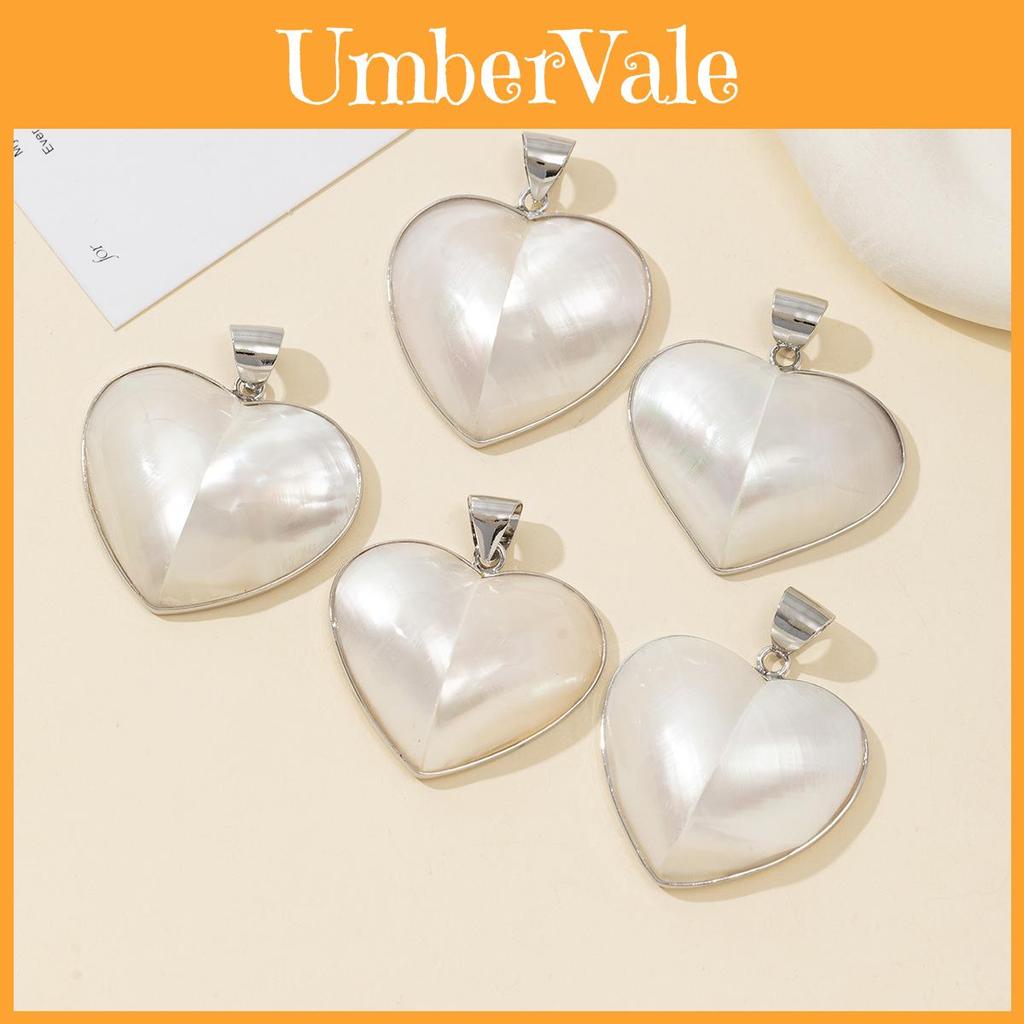 Shell Heart Pendant Necklace With Beaded Edge Handmade Jewelry For Women