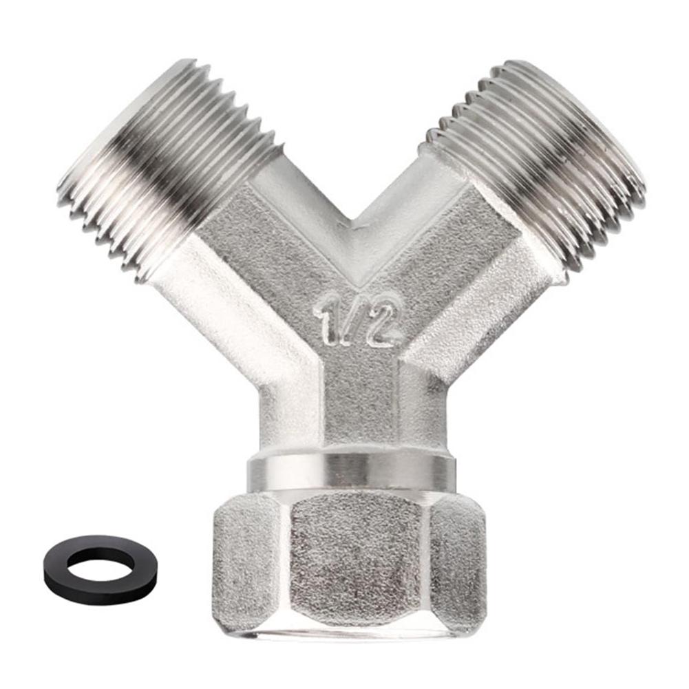 1Pc Copper Y Shape Splitter Connector for Dishwasher Washing Machine Plumbing 1/2 inch Pipe Tap Adapter Water Supply