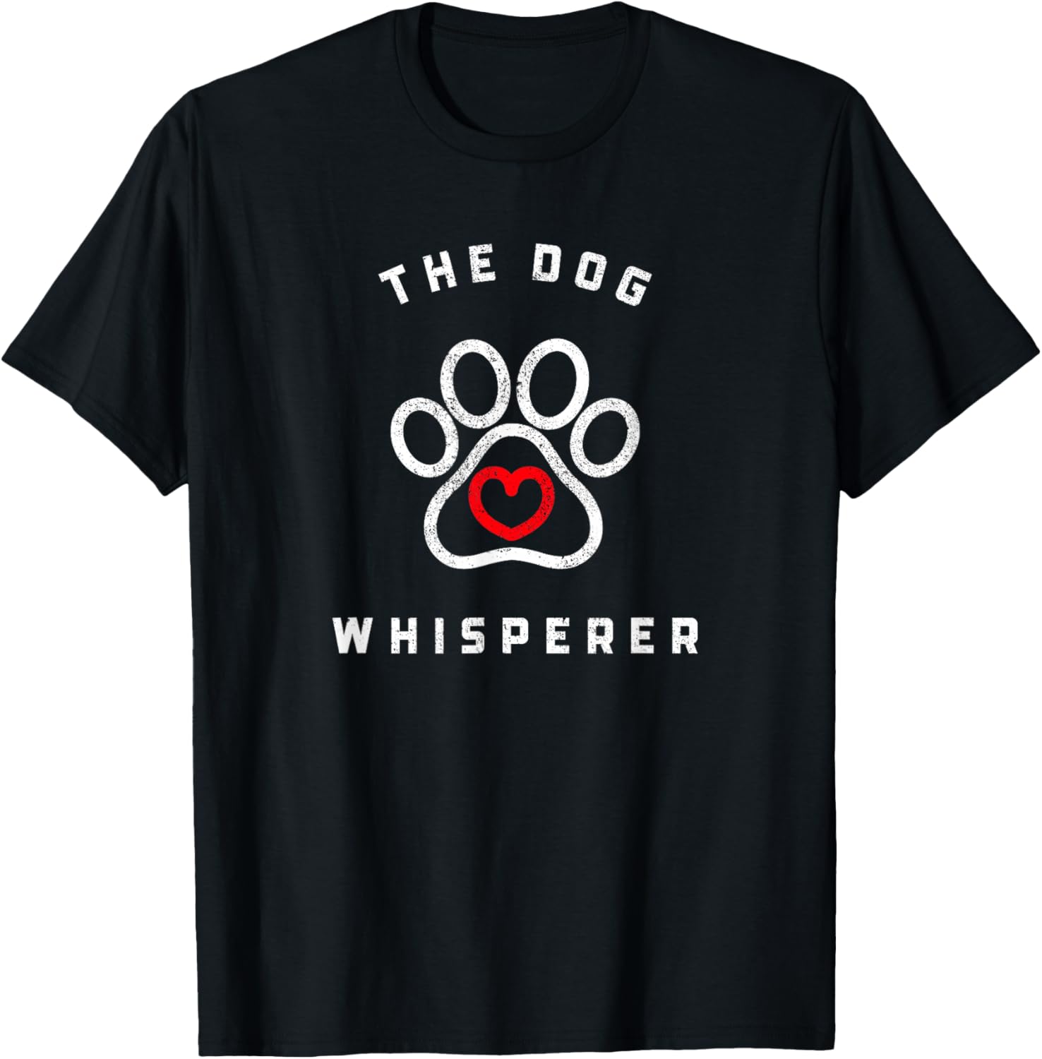 Dog Whisperer Paw Heart Graphic Tee Men Casual Cotton Short Sleeve TShirt - Men s Summer Cotton Graphic Tee S