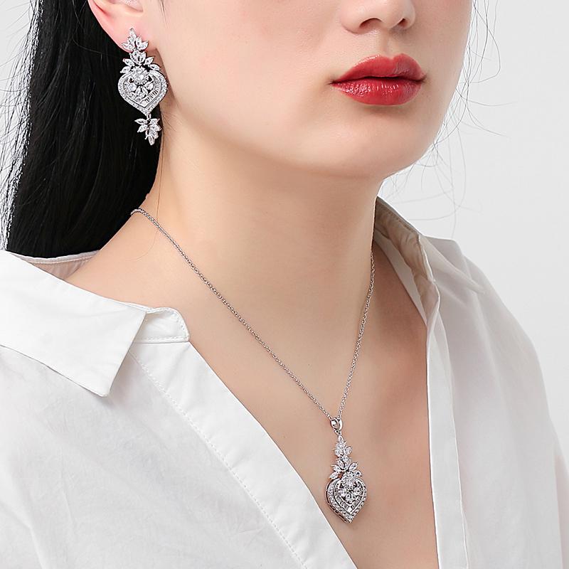 Luxury Big Clear Zircon Long Dangle Earrings Exquisite Shiny CZ Bridal Earring for Women Wedding Zircon