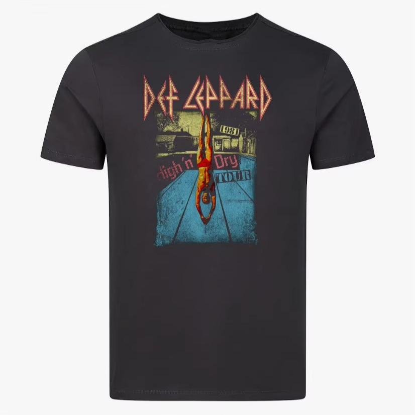 2026 Summer Hot Sale Rock Band Def Leppard Graphic T-shirt Unisex Y2K Gothic Cotton Oversized T-shirt Hip Hop Round T-shirt