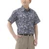 Little Island Takashima Chijimi Short Sleeve Indigo Blue with Japanese Size L Men's Shirt, Pattern,