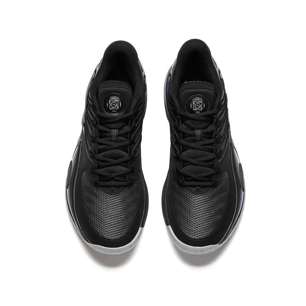 Men's Sneakers Anta ZAP 2 Dark Knight Triple Black Cushioning Abrasion Resistant Low top Basketball Shoes